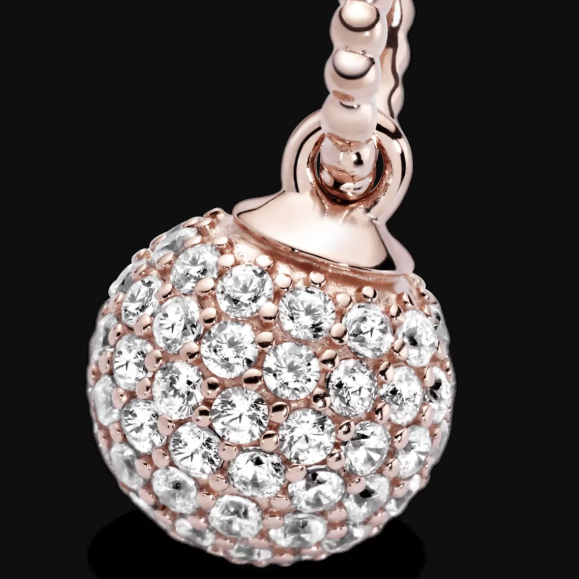 Pandora Charms Pendentes De Ouro Rosé-Charm Pendente Rose Esfera Brilhante