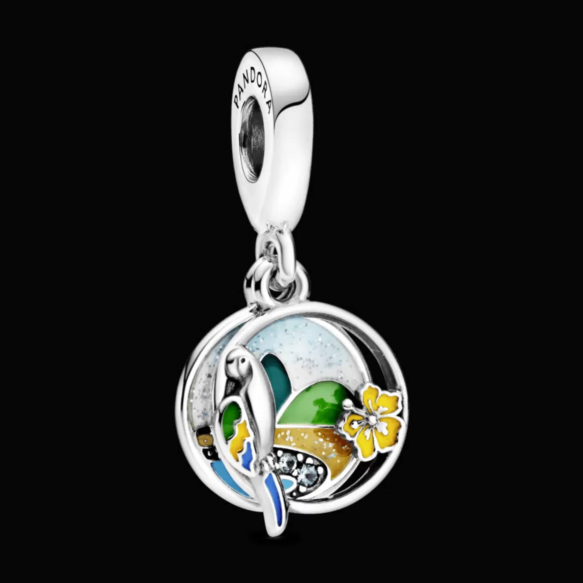 Pandora Charms Pendentes De Prata-Charm Pendente Papagaio E Praia Do Brasil