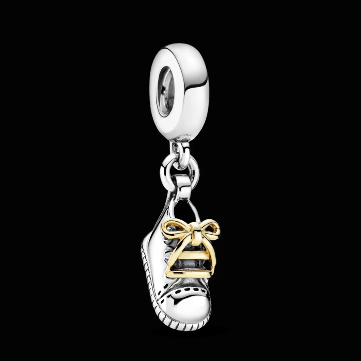 Pandora Charms Pendentes Dois Tons-Charm Pendente Sapatinho Do Bebê