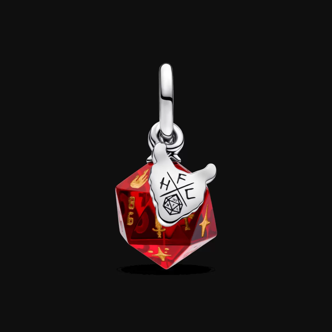 Pandora Charms De Prata-Charm Pendente Stranger Things - Dado D20 Do Clube Hellfire