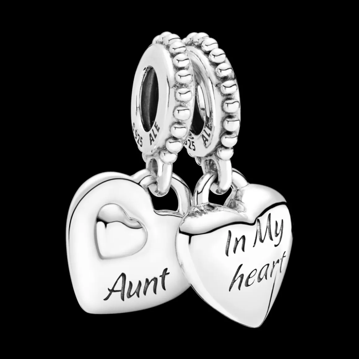 Pandora Charms Pendentes De Prata-Charm Pendente Tia E Sobrinha De Coração