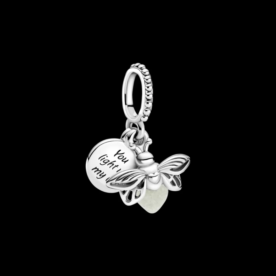 Pandora Charms Pendentes De Prata | Charms Com Pedra-Charm Pendente Vaga-Lume (Brilha No Escuro)