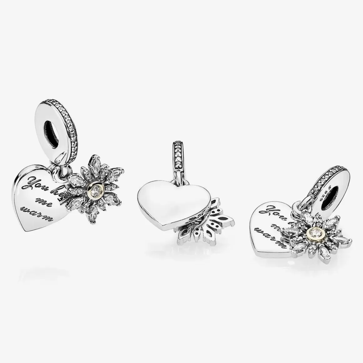 Pandora Charms Pendentes Dois Tons-Charm Pendente you Keep Me Warn (Você Me Aquece)