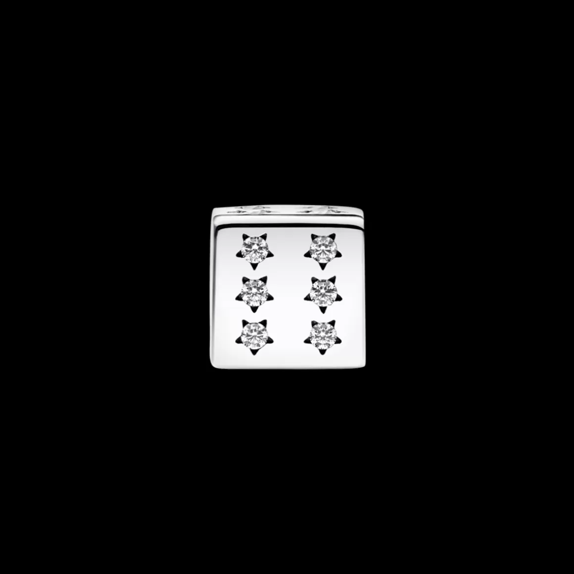 Pandora Charms De Prata | Charms Cristal-Charm Prata Dado Da Sorte De Estrelas Brilhantes
