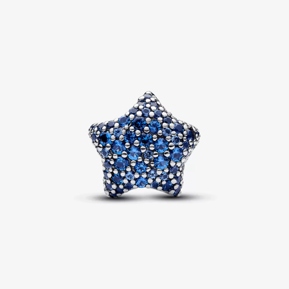 Pandora Charms De Prata-Charm Prata Estrela Azul em Pavé