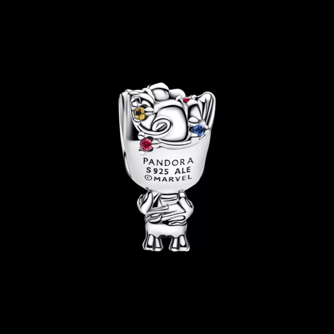 Pandora Charms Cristal | Charms De Prata-Charm Prata Marvel Baby Groot Colorido