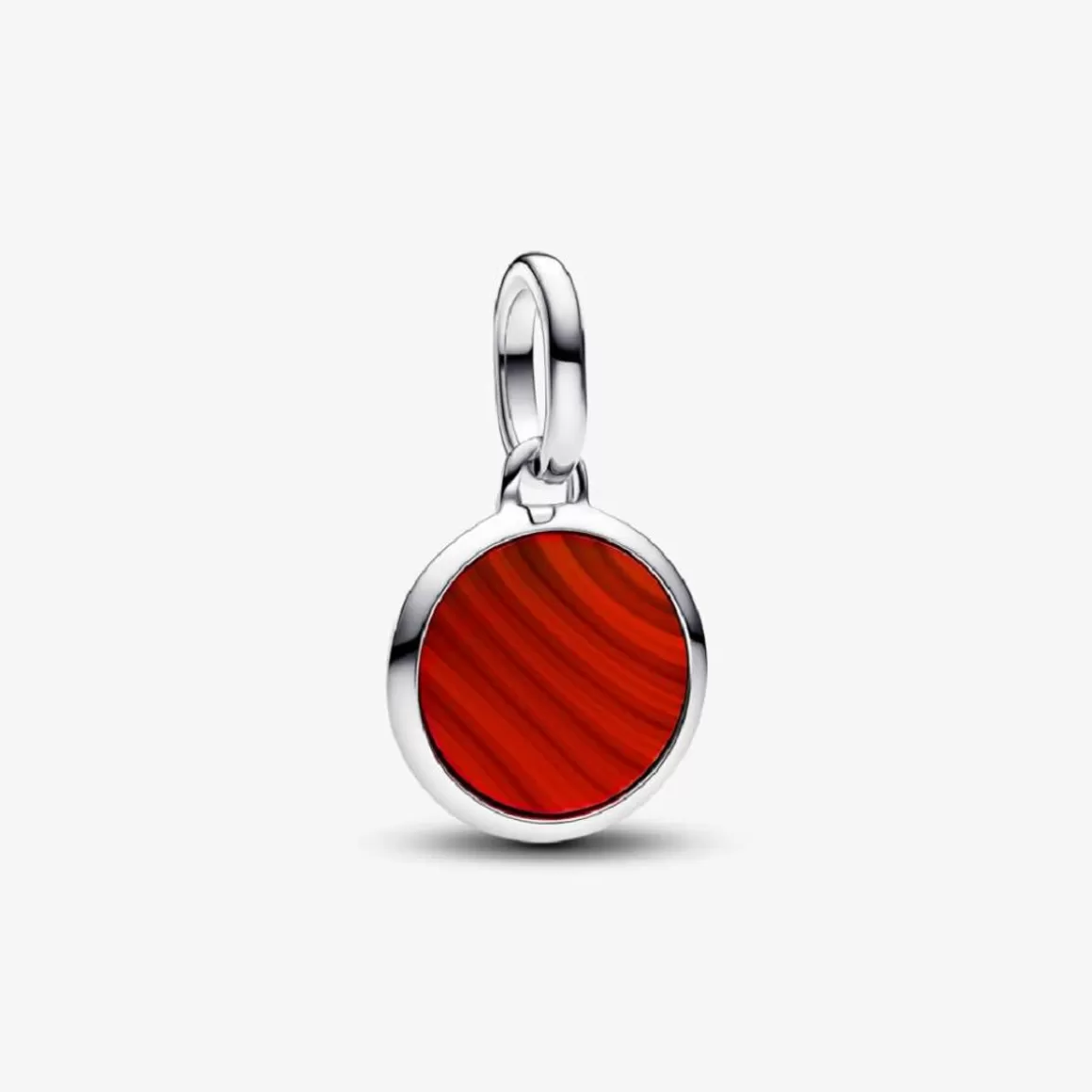 Pandora Charms Pendentes De Prata-Charm Prata Mini Medalhão Vermelho Gravável