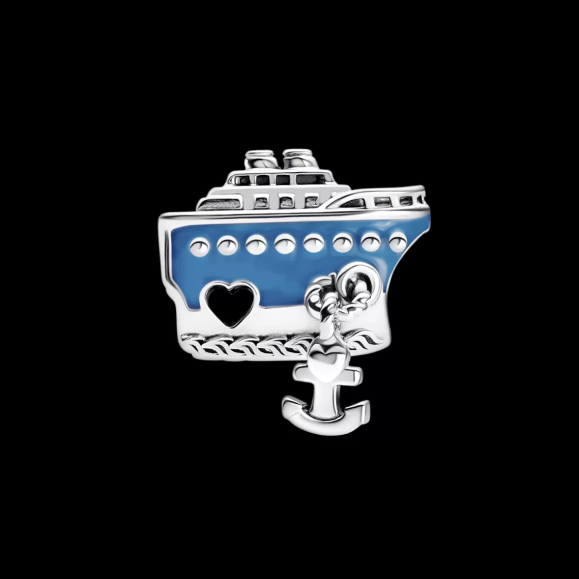 Pandora Charms De Prata-Charm Prata Navio e Âncora