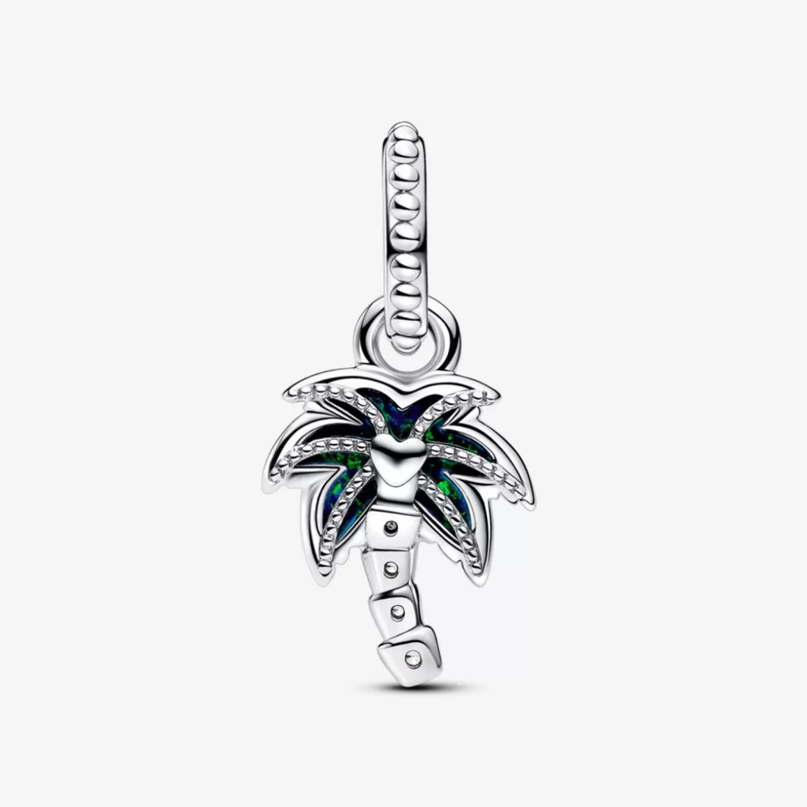 Pandora Charms Pendentes De Prata-Charm Prata Pendente Coqueiro Opala Verde E Azul