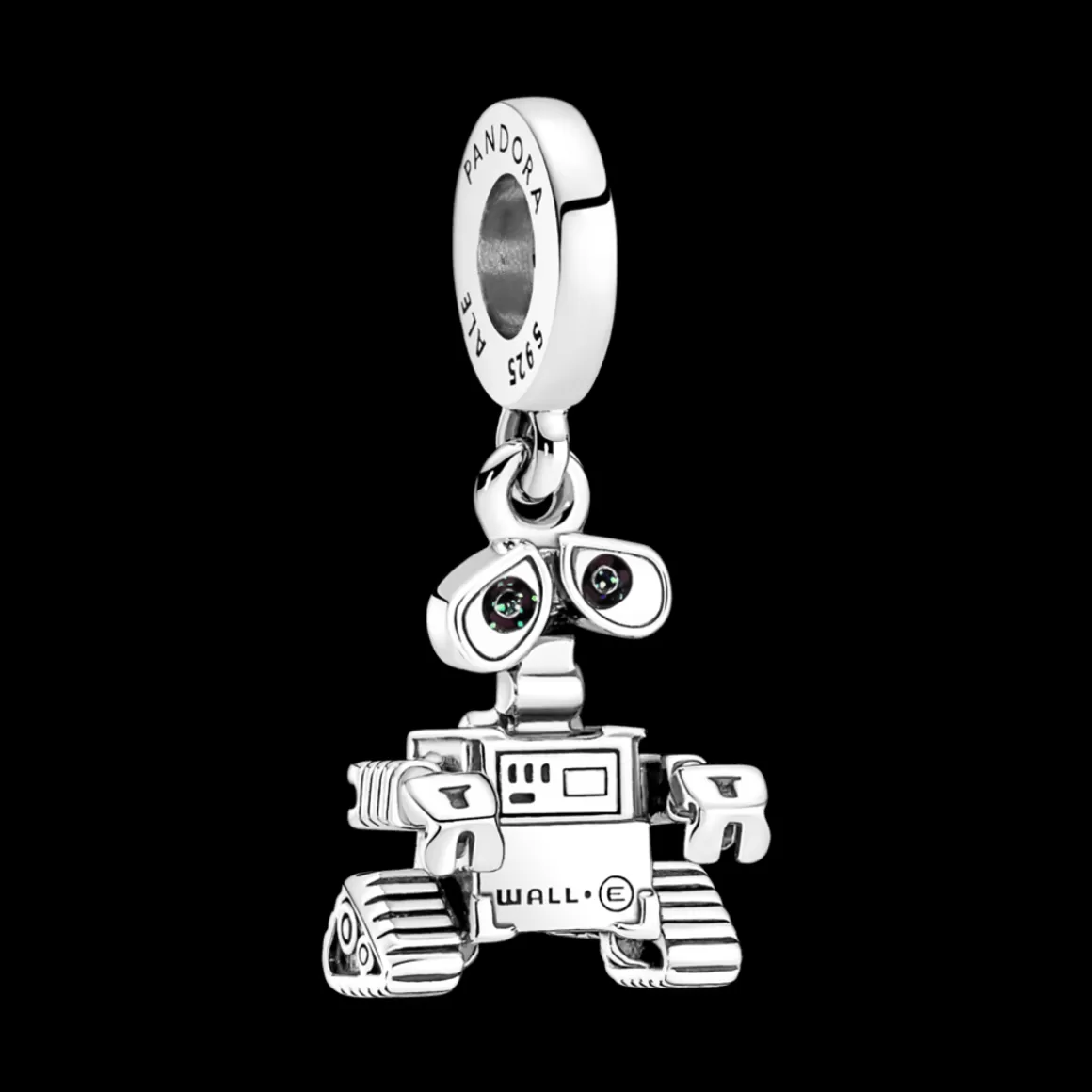 Pandora Charms Pendentes De Prata | Charms Esmaltados-Charm Prata Pendente Disney Pixar - Wall-E