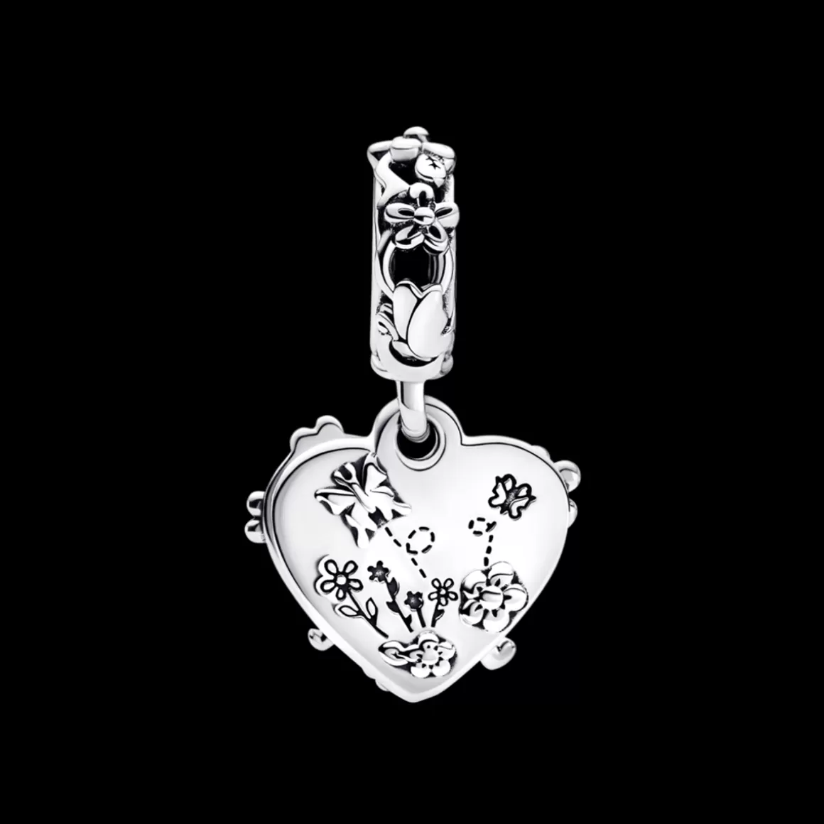 Pandora Charms Pendentes De Prata | Charms Esmaltados-Charm Prata Pendente Disney Ursinho Pooh e Leitão