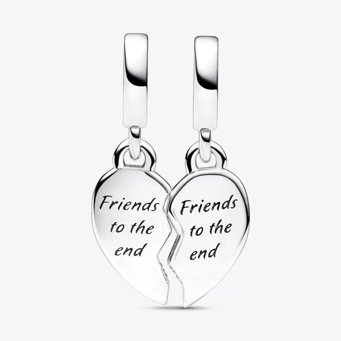 Pandora Charms Pendentes De Prata | Charms Cristal-Charm Prata Pendente Divisível Coração da Amizade