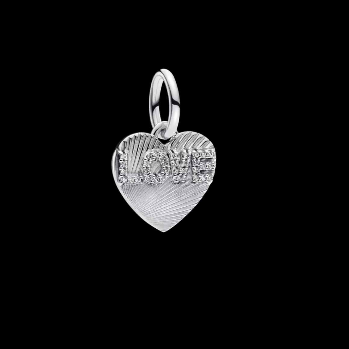 Pandora Charms Pendentes De Prata | Charms De Prata-Charm Prata Pendente Love Coracao Gravavel