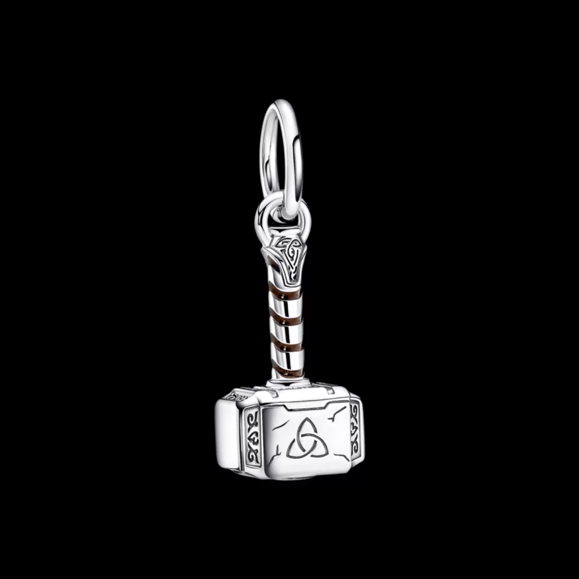 Pandora Charms Pendentes De Prata | Charms Esmaltados-Charm Prata Pendente Marvel - Martelo do Thor de Os Vingadores