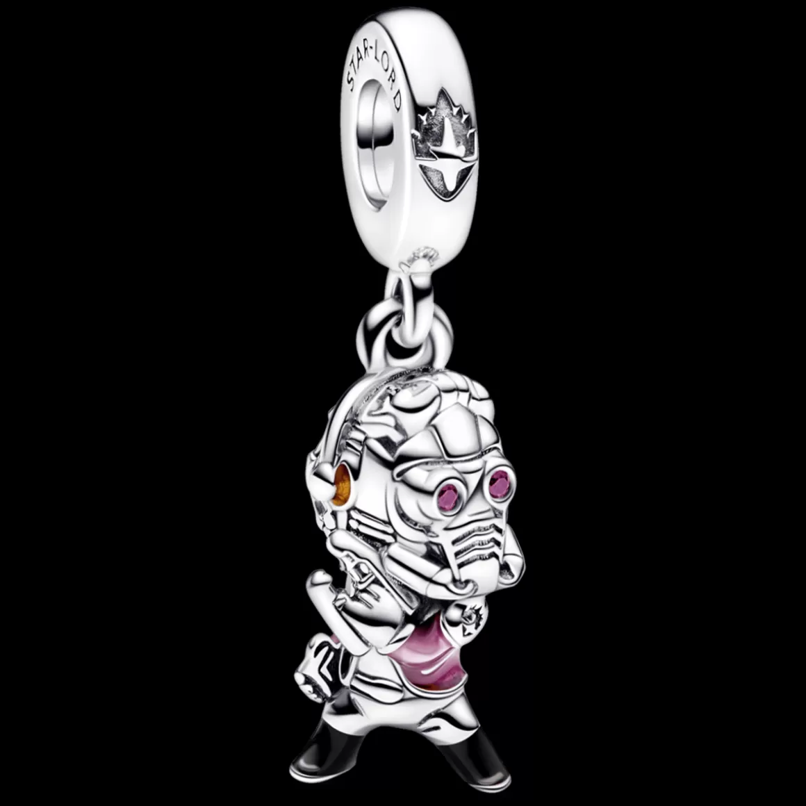 Pandora Charms Pendentes De Prata | Charms Cristal-Charm Prata Pendente Marvel - Senhor das Estrelas de Guardiões da Galáxia