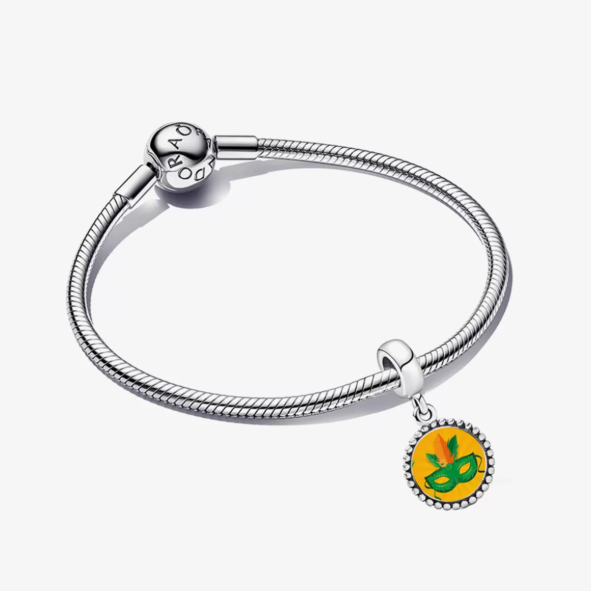 Pandora Charms De Prata-Charm Prata Pendente Mascara De Carnaval_Colecao Brasil