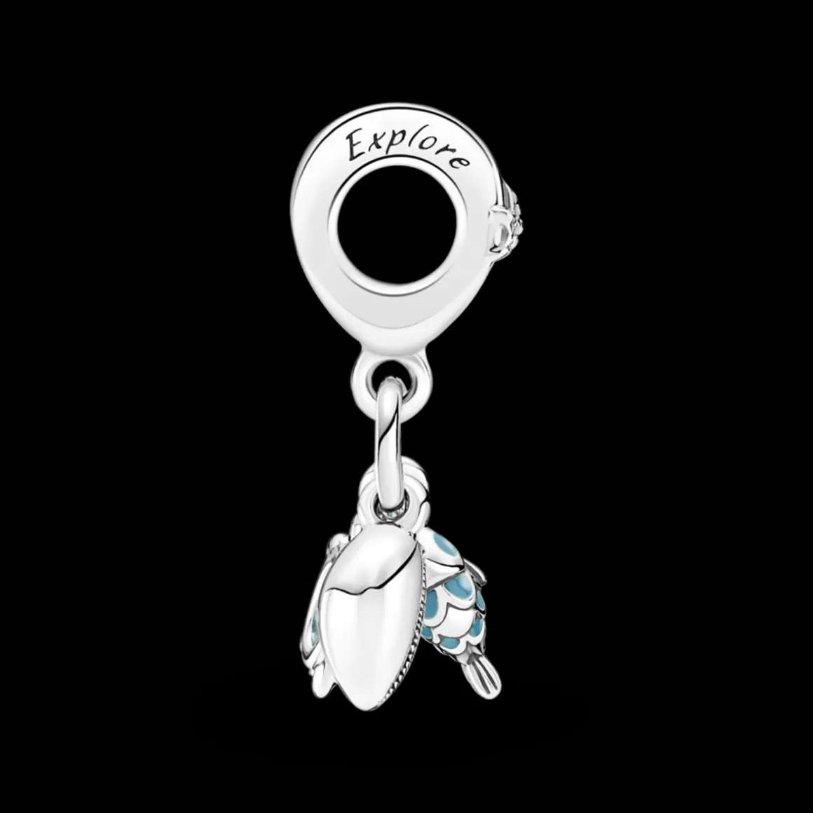 Pandora Charms Pendentes De Prata-Charm Prata Pendente Peixe, Tartaruga Marinha e Concha