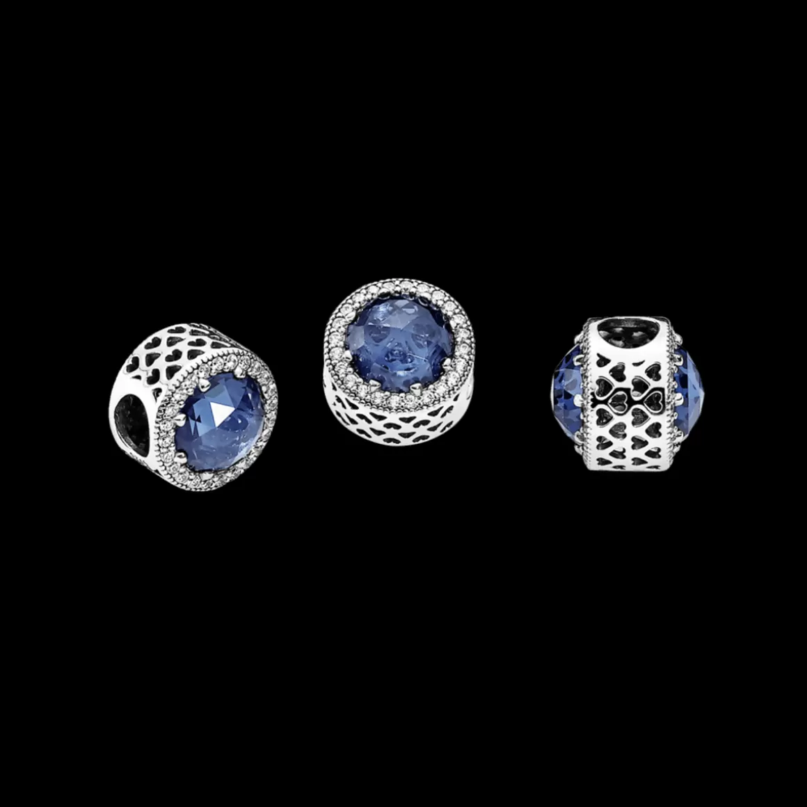 Pandora Charms De Prata-Charm Radiante Azul Lunar