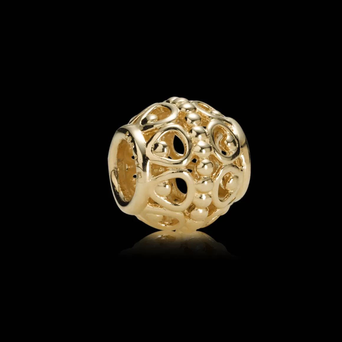 Pandora Charms De Ouro-Charm Vazado Renda