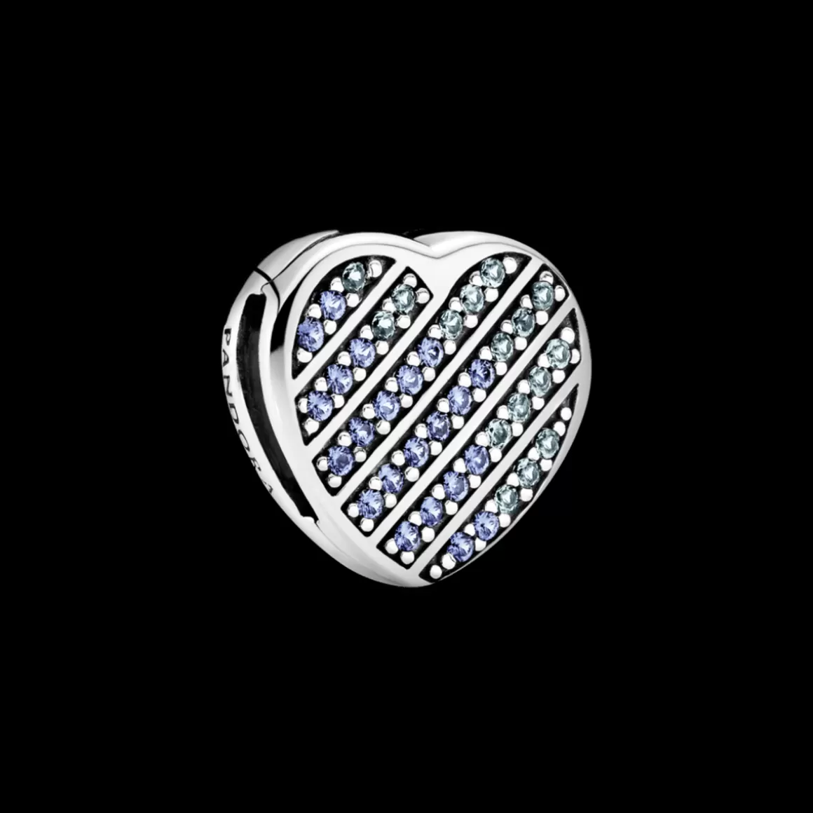 Pandora Charms Clipes De Prata-Clipe Reflexions Coracao Em Pave Azul
