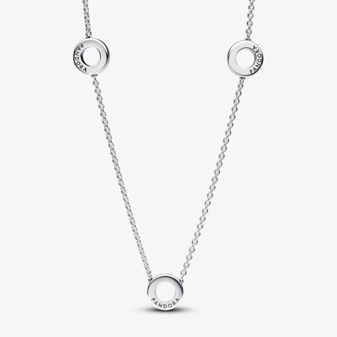 Pandora Pendentes De Prata | Colares De Prata-Colar de Prata Corrente com Círculos em Pavé