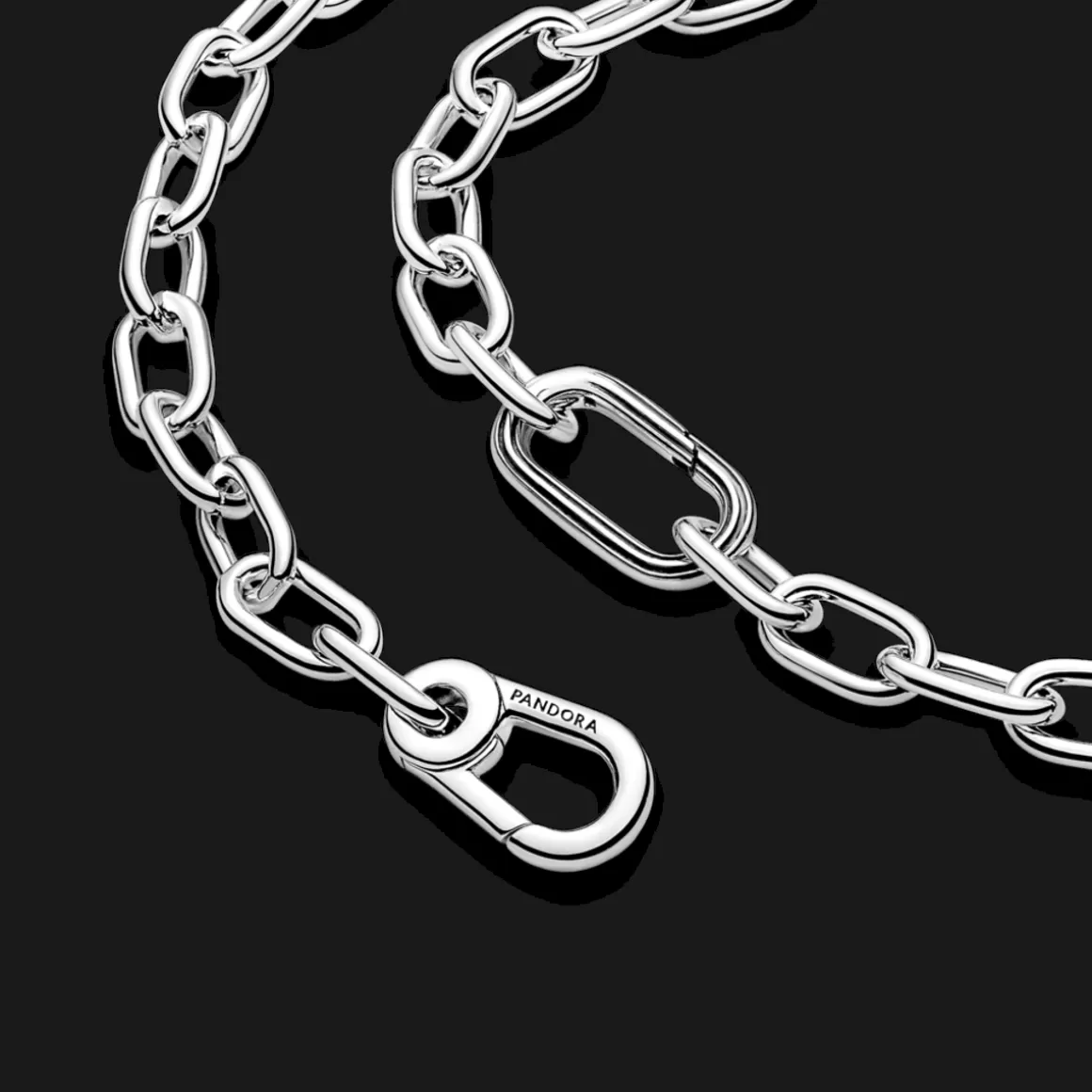 Pandora Correntes Dois Tons | Correntes De Prata-Colar de Prata Corrente de Links Me