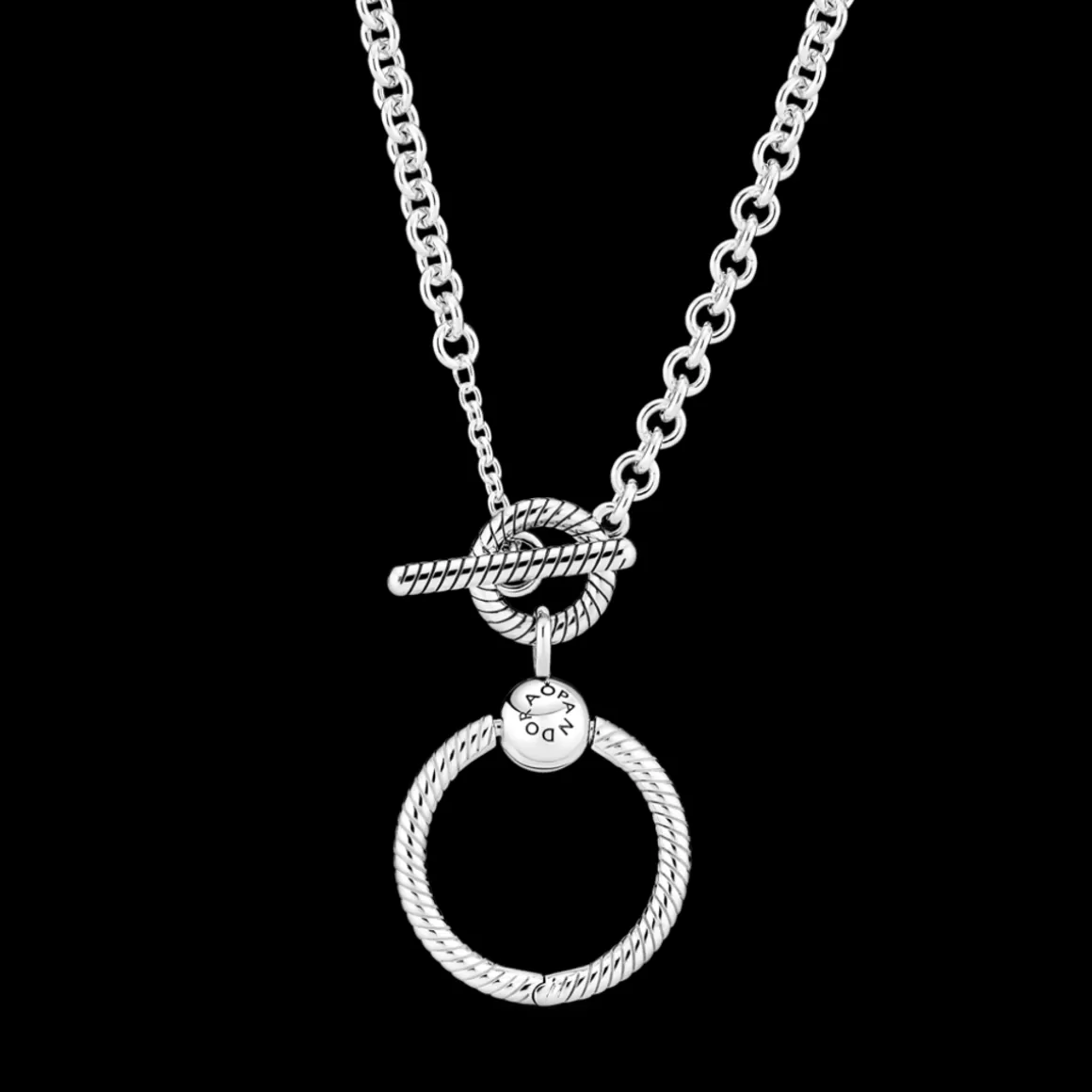 Pandora Pendentes De Prata | Colares De Prata-Colar de Prata Pendente Porta-Charms O e Fecho T