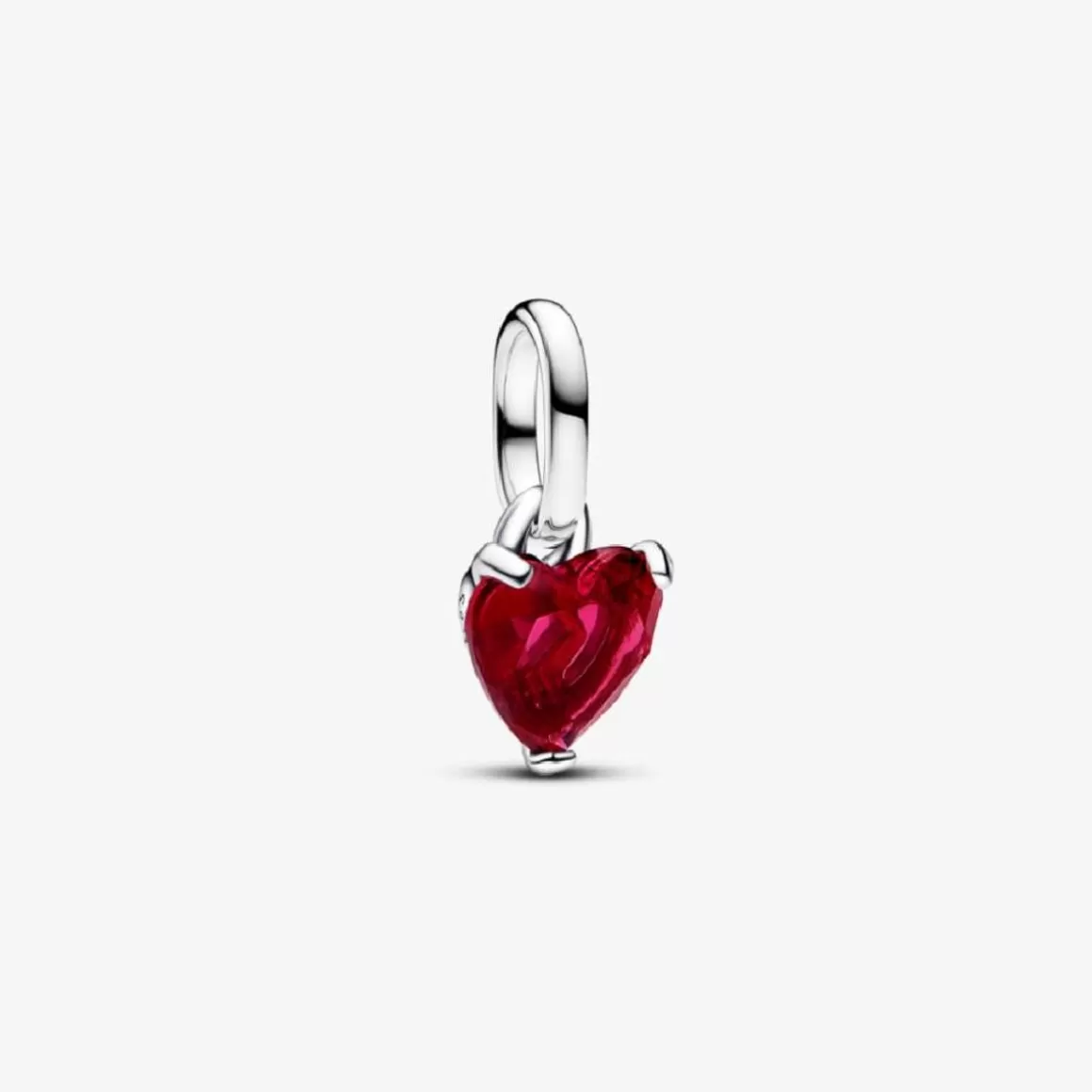 Pandora Charms Pendentes De Prata-Mini Charm Prata Pendente Coração Vermelho