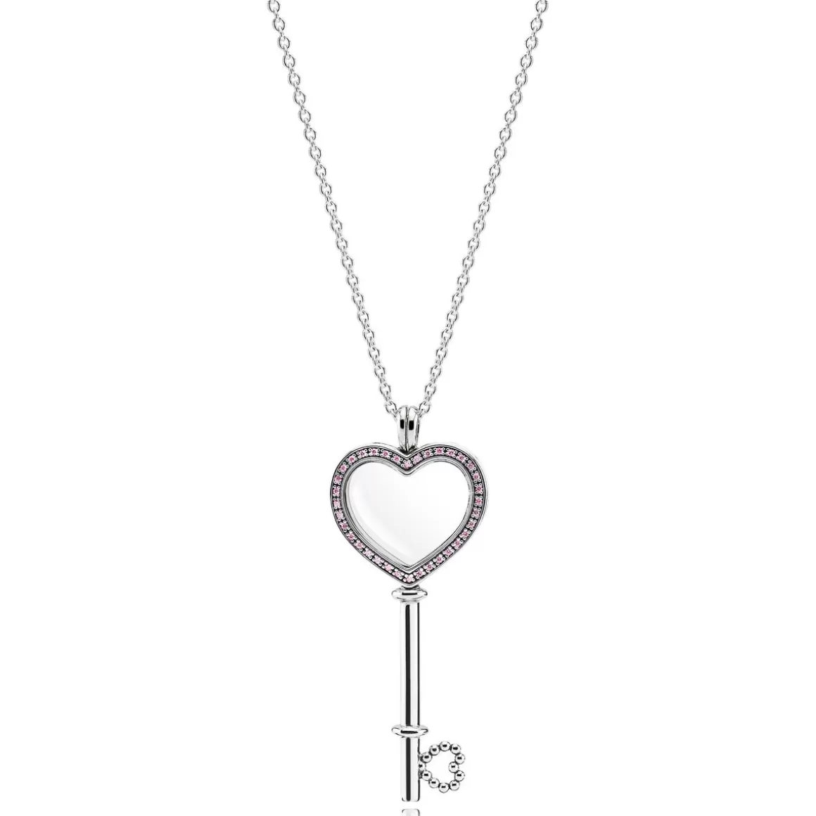 Pandora Colares De Ouro-Floating Locket Chave Do Coracao _Grande_