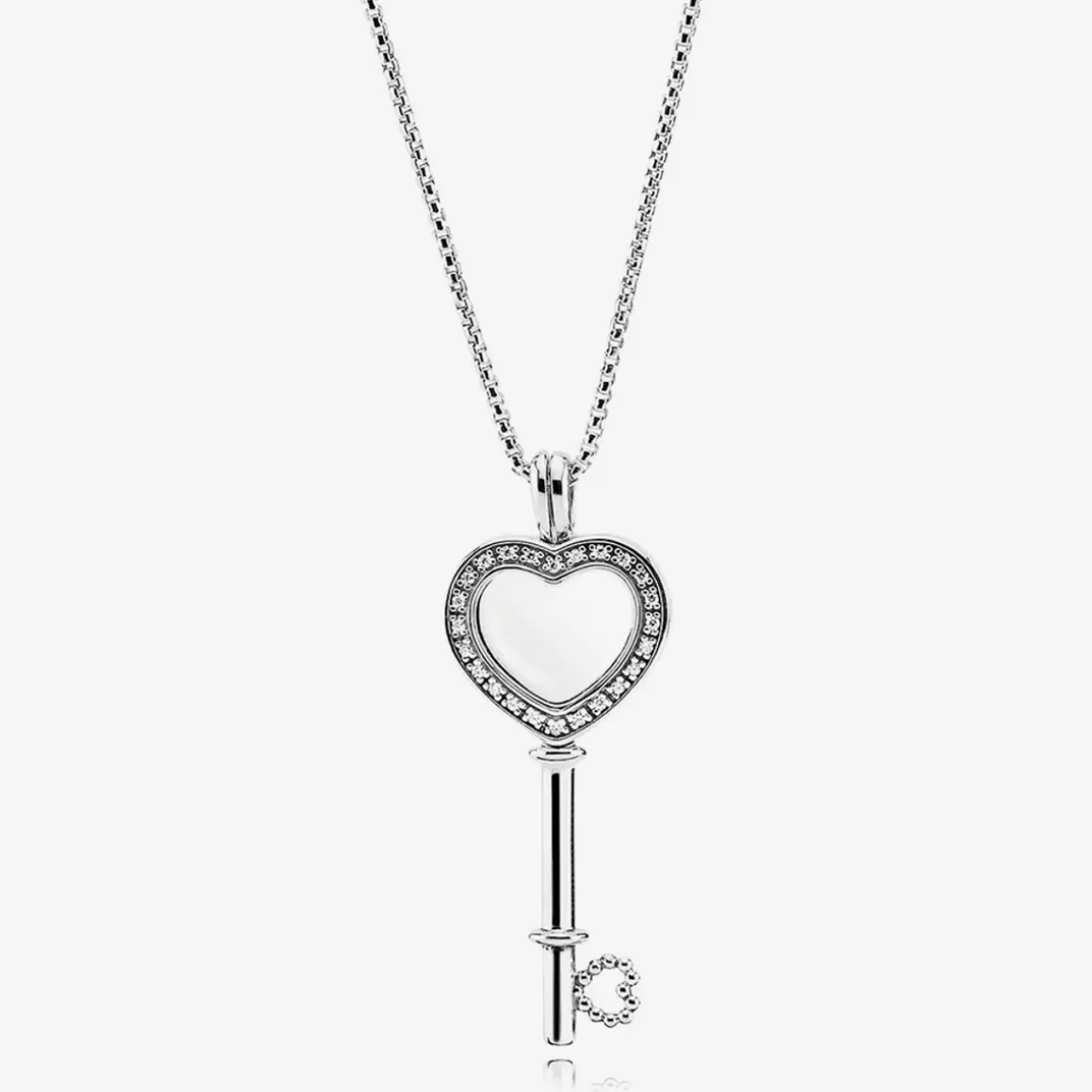Pandora Pendentes De Prata-Floating Locket Chave Do Coração