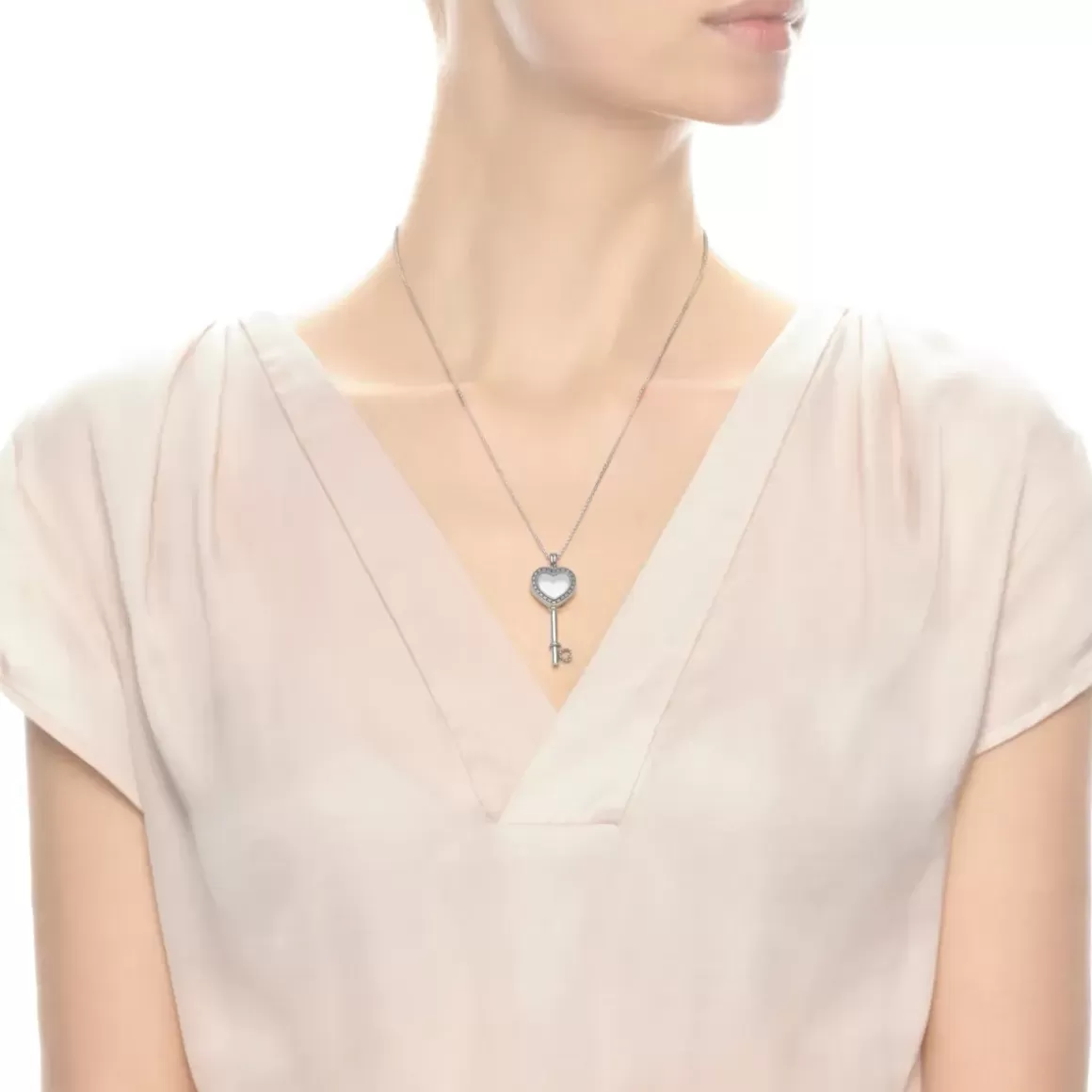Pandora Pendentes De Prata-Floating Locket Chave Do Coração