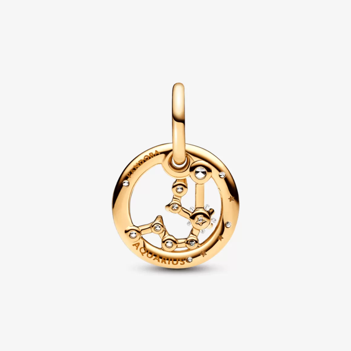 Pandora Charms Pendentes De Ouro | Charms Cristal-Pingente Signo Aquário - Charm de Ouro Pendente