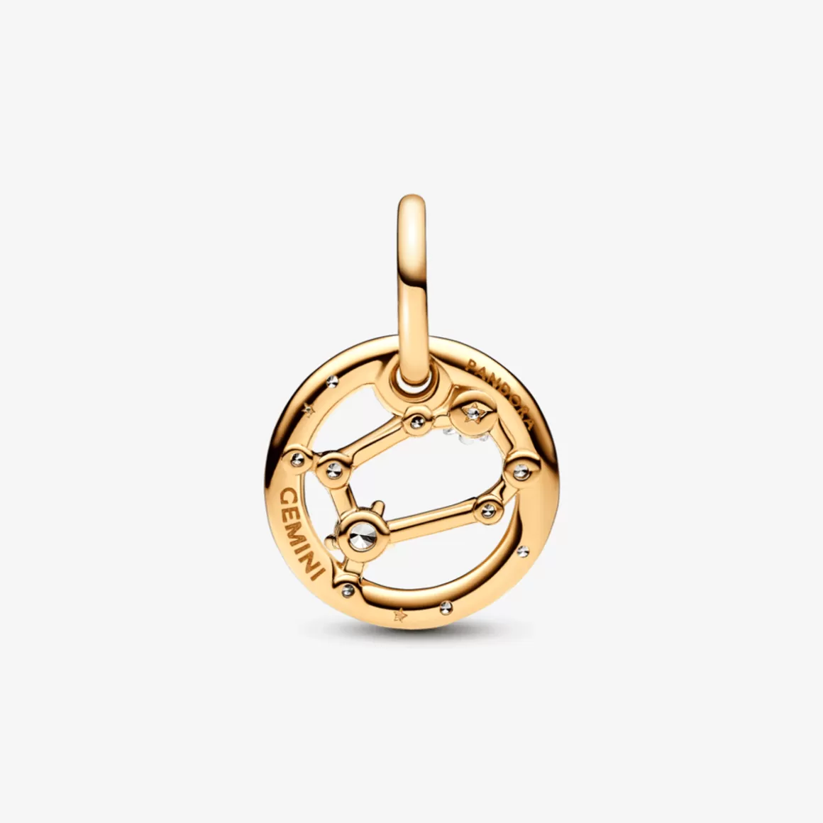 Pandora Charms Pendentes De Ouro | Charms Cristal-Pingente Signo Gêmeos - Charm de Ouro Pendente