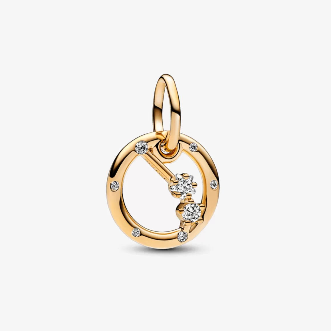 Pandora Charms Pendentes De Ouro | Charms Cristal-Pingente Signo Áries - Charm de Ouro Pendente