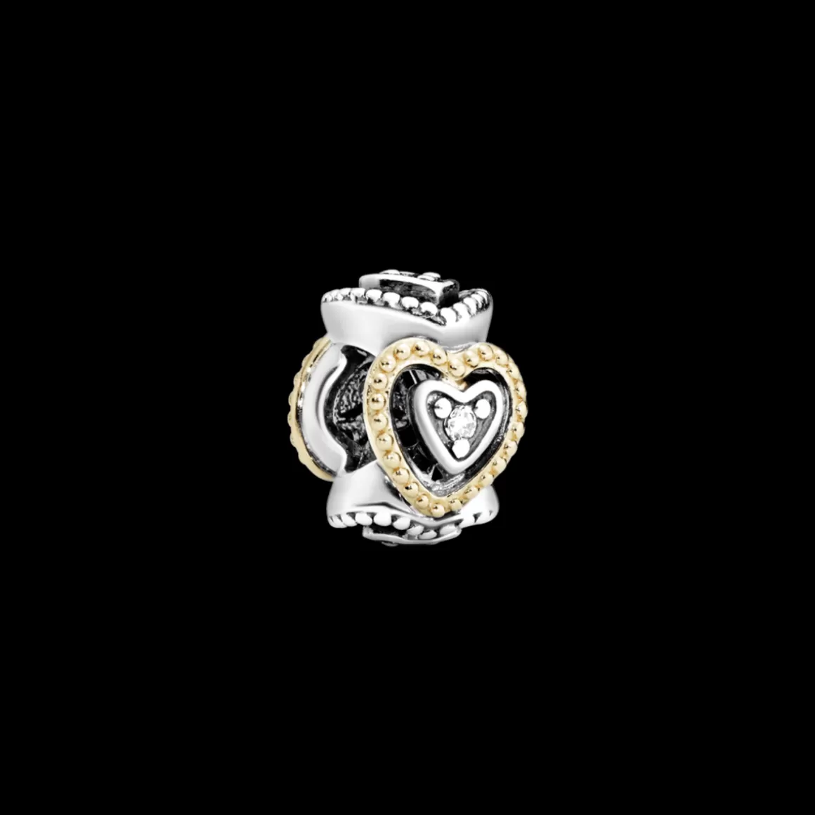 Pandora Charms Separadores Dois Tons-Separador Celebração Do Amor Em Ouro 14k